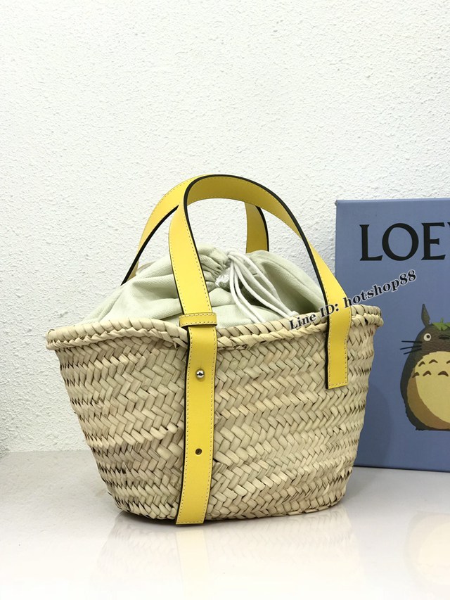 Loewe專櫃同步2022最新款白色草編菜籃子 羅意威小號草編包 型號10129 lyw1360